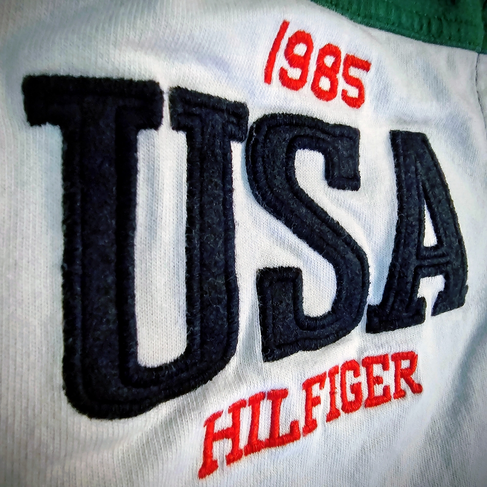 Tommy Hilfiger Rugby Long Sleeve USA Flag Men's M Slim Fit - Picture 4 of 8